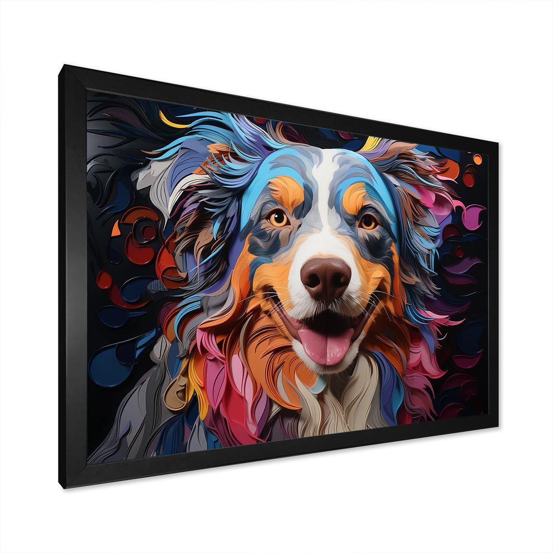 Dog Australian Shepherd Allure - Dog Framed Canvas Art