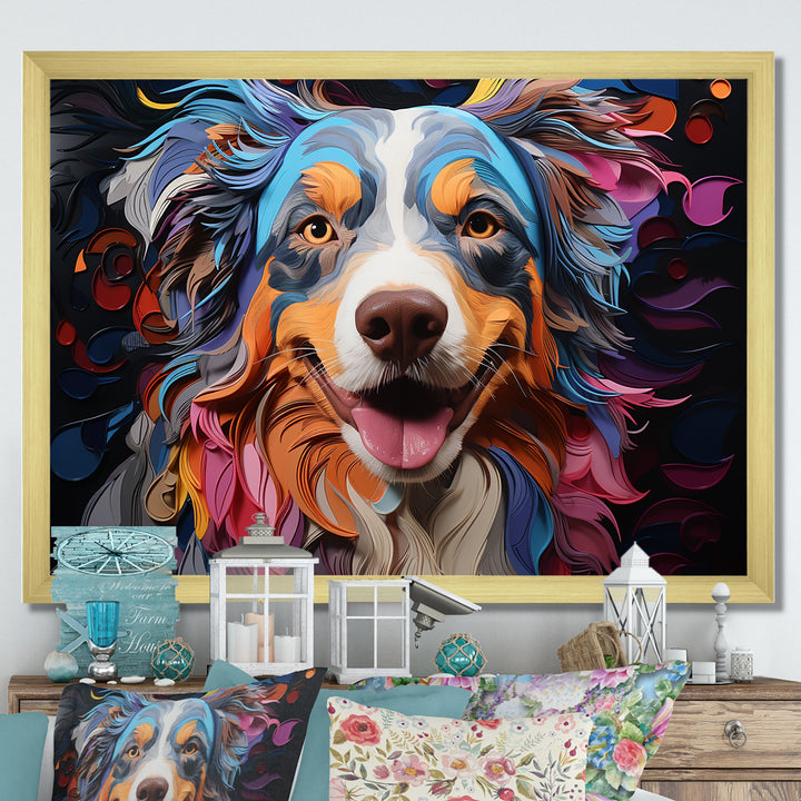 Dog Australian Shepherd Allure - Dog Framed Canvas Art