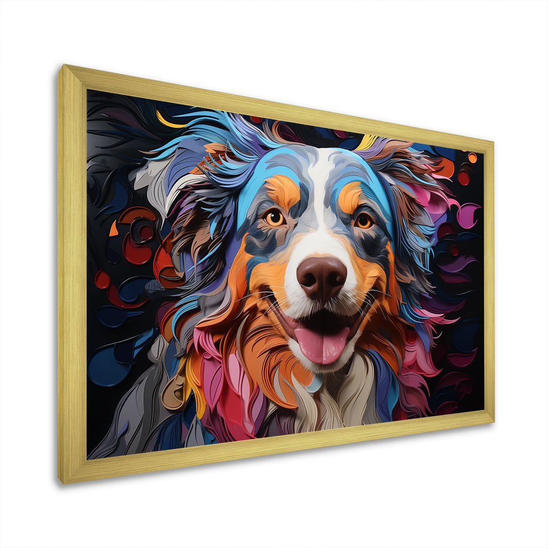 Dog Australian Shepherd Allure - Dog Framed Canvas Art
