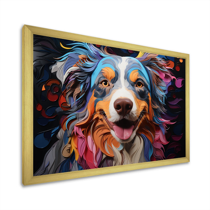 Dog Australian Shepherd Allure - Dog Framed Canvas Art