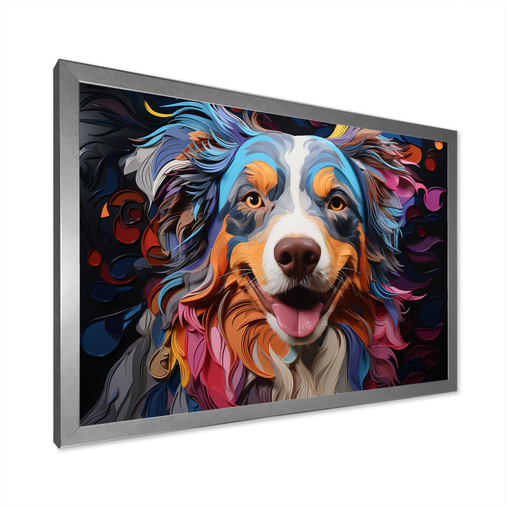 Dog Australian Shepherd Allure - Dog Framed Canvas Art