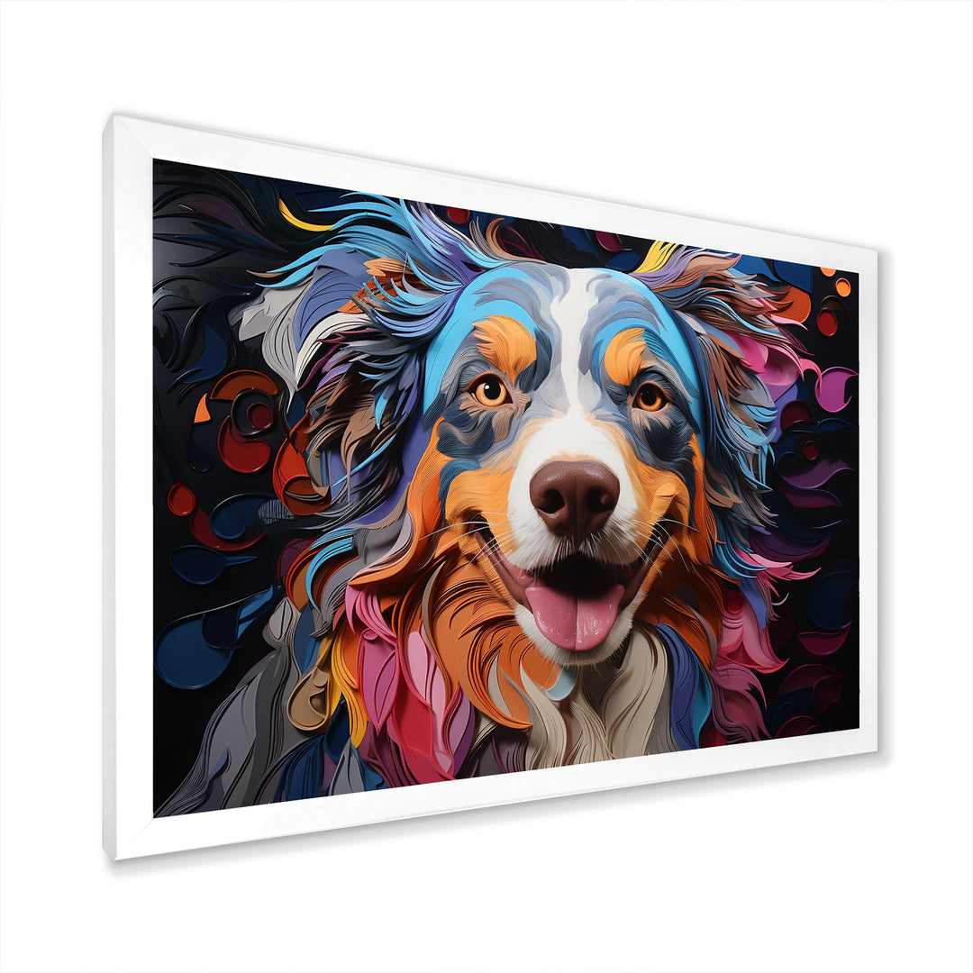 Dog Australian Shepherd Allure - Dog Framed Canvas Art