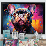 Dog French Bulldog Fiesta IV - Animals Canvas Wall Art