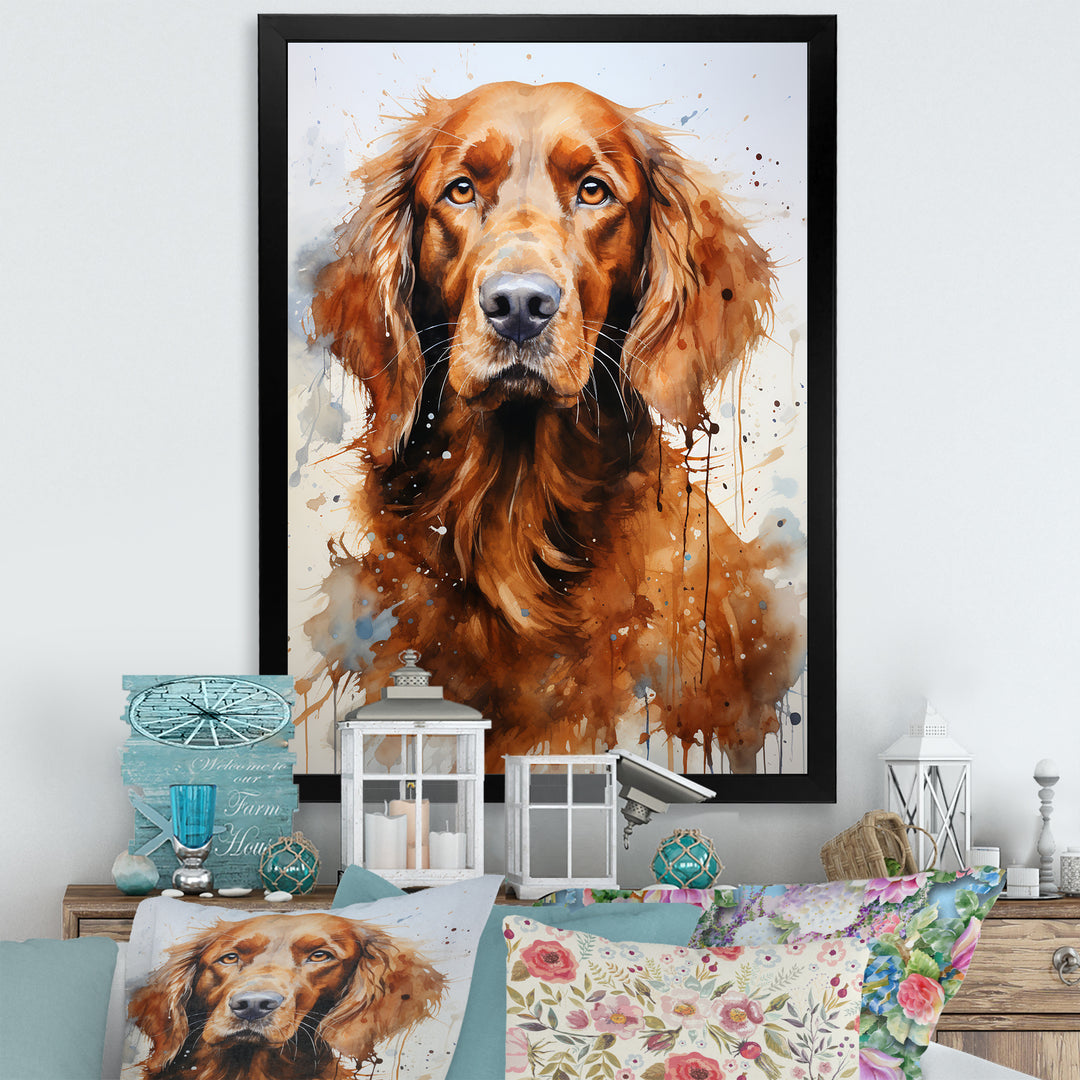 Dog Irish Setter Impressions - Dog Living Room Wall Art