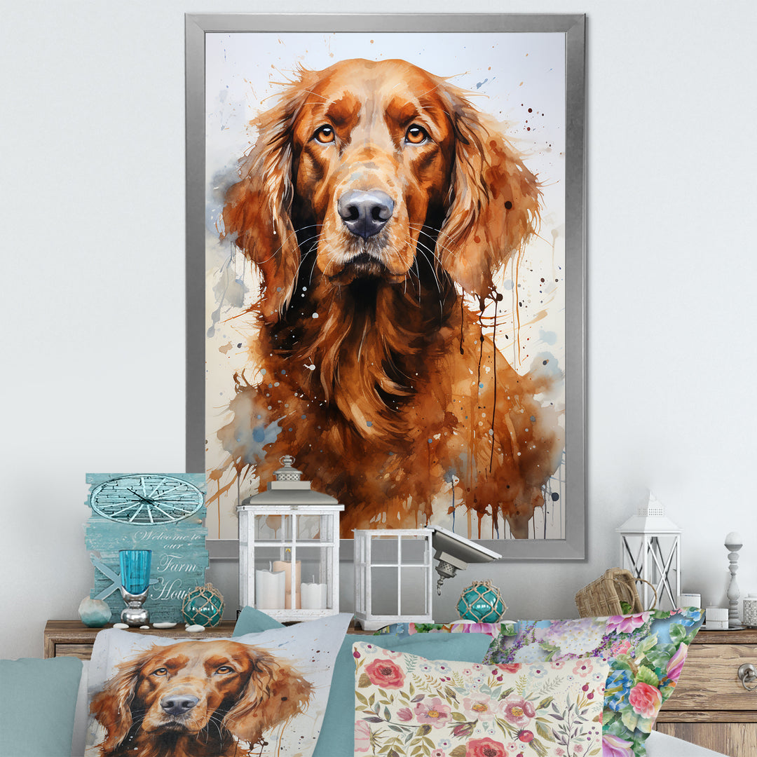 Dog Irish Setter Impressions - Dog Living Room Wall Art