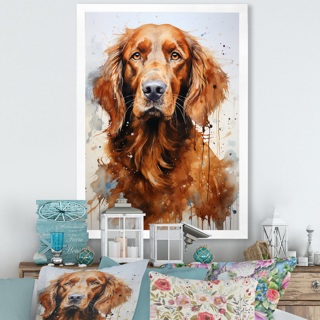 Dog Irish Setter Impressions - Dog Living Room Wall Art