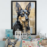 Funny German Shepherd Portrait - Dog Framed Canvas Art