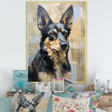 Funny German Shepherd Portrait - Dog Framed Canvas Art