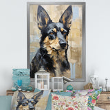 Funny German Shepherd Portrait - Dog Framed Canvas Art