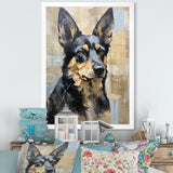 Funny German Shepherd Portrait - Dog Framed Canvas Art