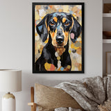 Funny Daschund Portrait - Dog Large Canvas Wall Art