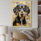 Funny Daschund Portrait - Dog Large Canvas Wall Art