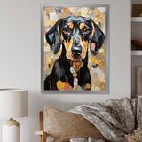 Funny Daschund Portrait - Dog Large Canvas Wall Art