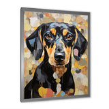 Funny Daschund Portrait - Dog Large Canvas Wall Art