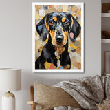 Funny Daschund Portrait - Dog Large Canvas Wall Art