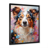 Playful Collie Portrait - White Dog Wall Art