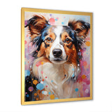 Playful Collie Portrait - White Dog Wall Art