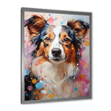 Playful Collie Portrait - White Dog Wall Art