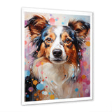 Playful Collie Portrait - White Dog Wall Art