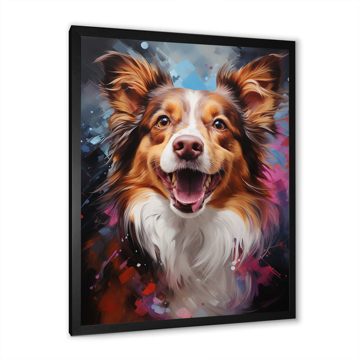 Papillon Prance - Dog Framed Canvas Art