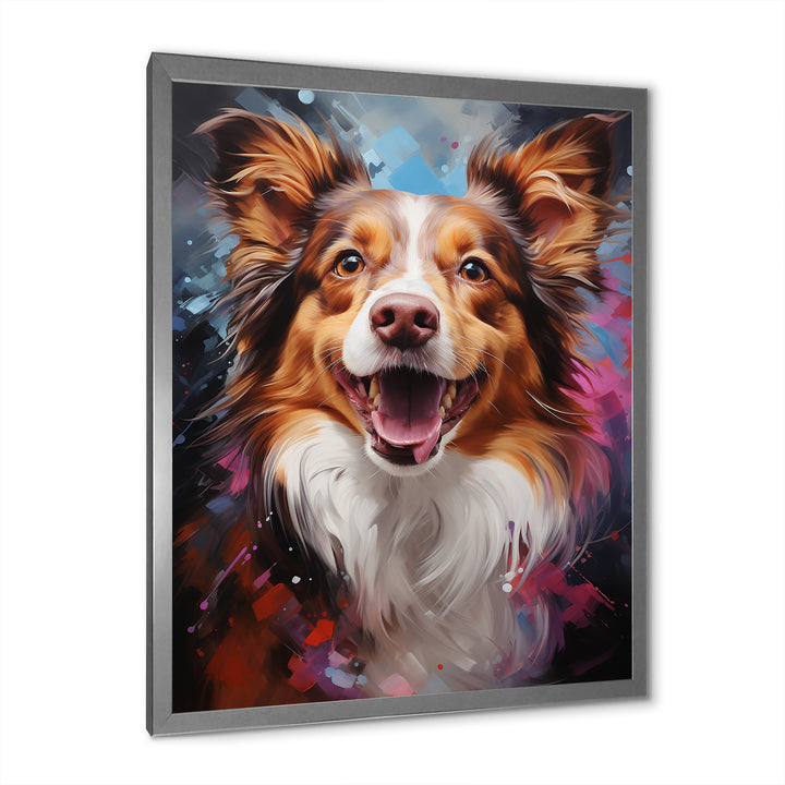 Papillon Prance - Dog Framed Canvas Art
