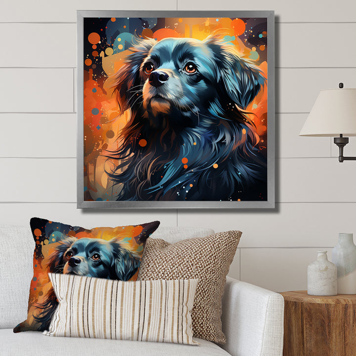 Pekingese Pondering Dog Portrait - Dog Home Decor Art