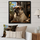Pekingese Pondering Funny Pug - Dog Bedroom Wall Art