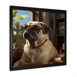 Pekingese Pondering Funny Pug - Dog Bedroom Wall Art