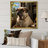 Pekingese Pondering Funny Pug - Dog Bedroom Wall Art