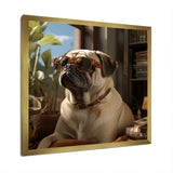 Pekingese Pondering Funny Pug - Dog Bedroom Wall Art