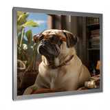 Pekingese Pondering Funny Pug - Dog Bedroom Wall Art