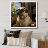 Pekingese Pondering Funny Pug - Dog Bedroom Wall Art