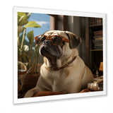 Pekingese Pondering Funny Pug - Dog Bedroom Wall Art