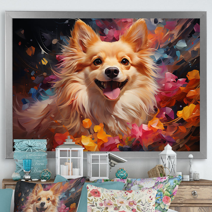 Pomeranian Playfulness - Dog Canvas Wall Art