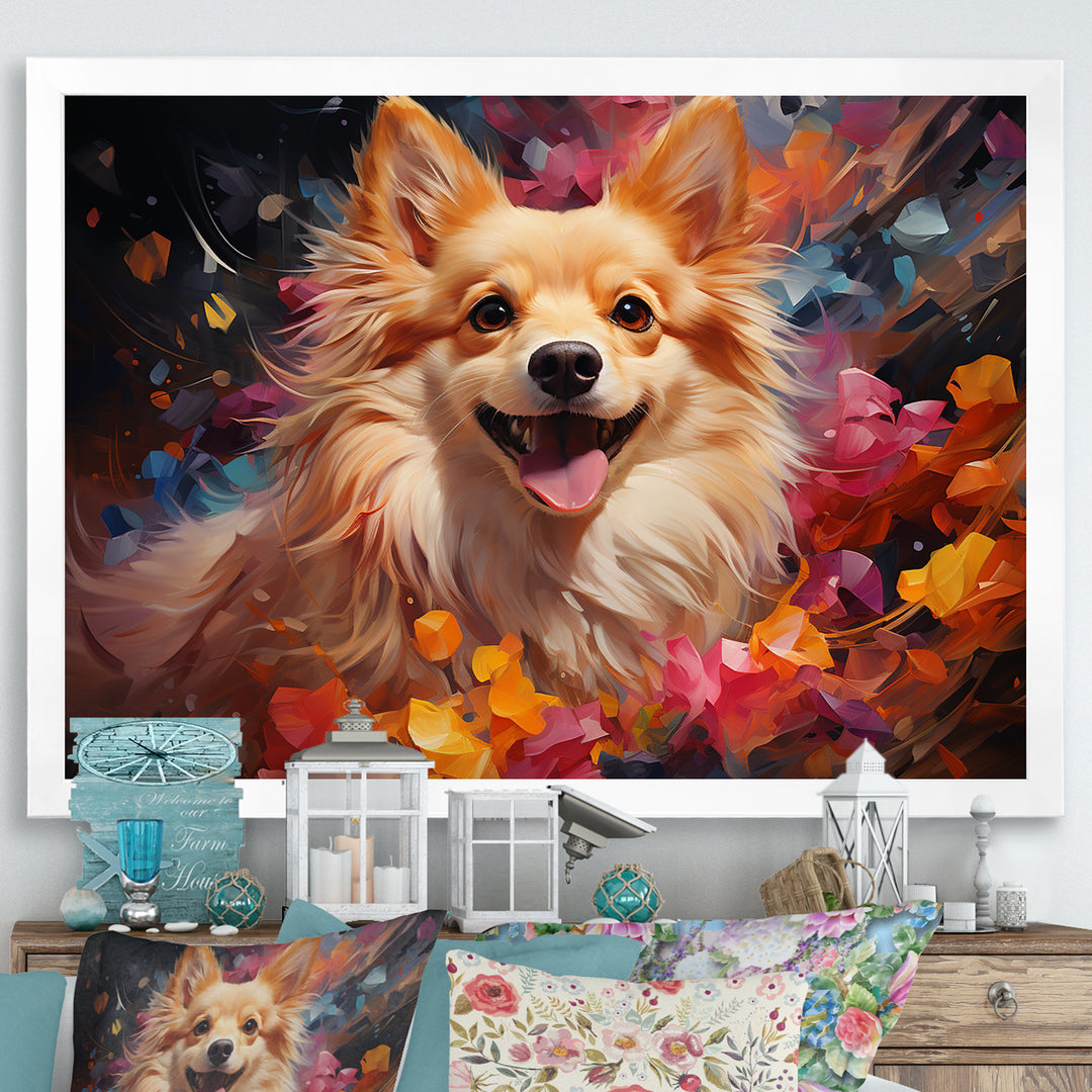 Pomeranian Playfulness - Dog Canvas Wall Art