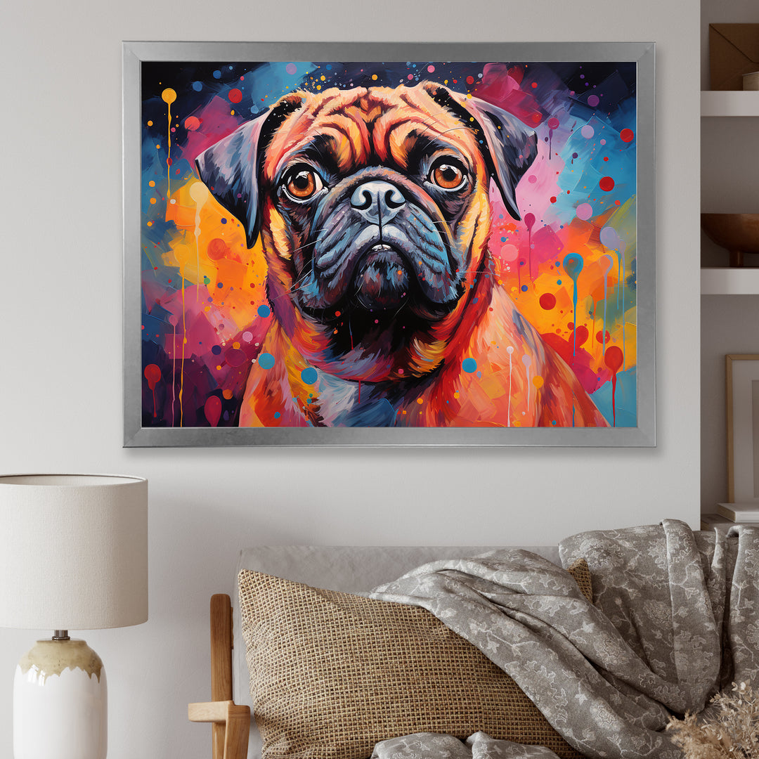 Popart Pug Parade - Beige Dog Wall Art