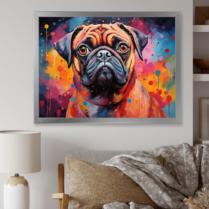 Popart Pug Parade - Beige Dog Wall Art