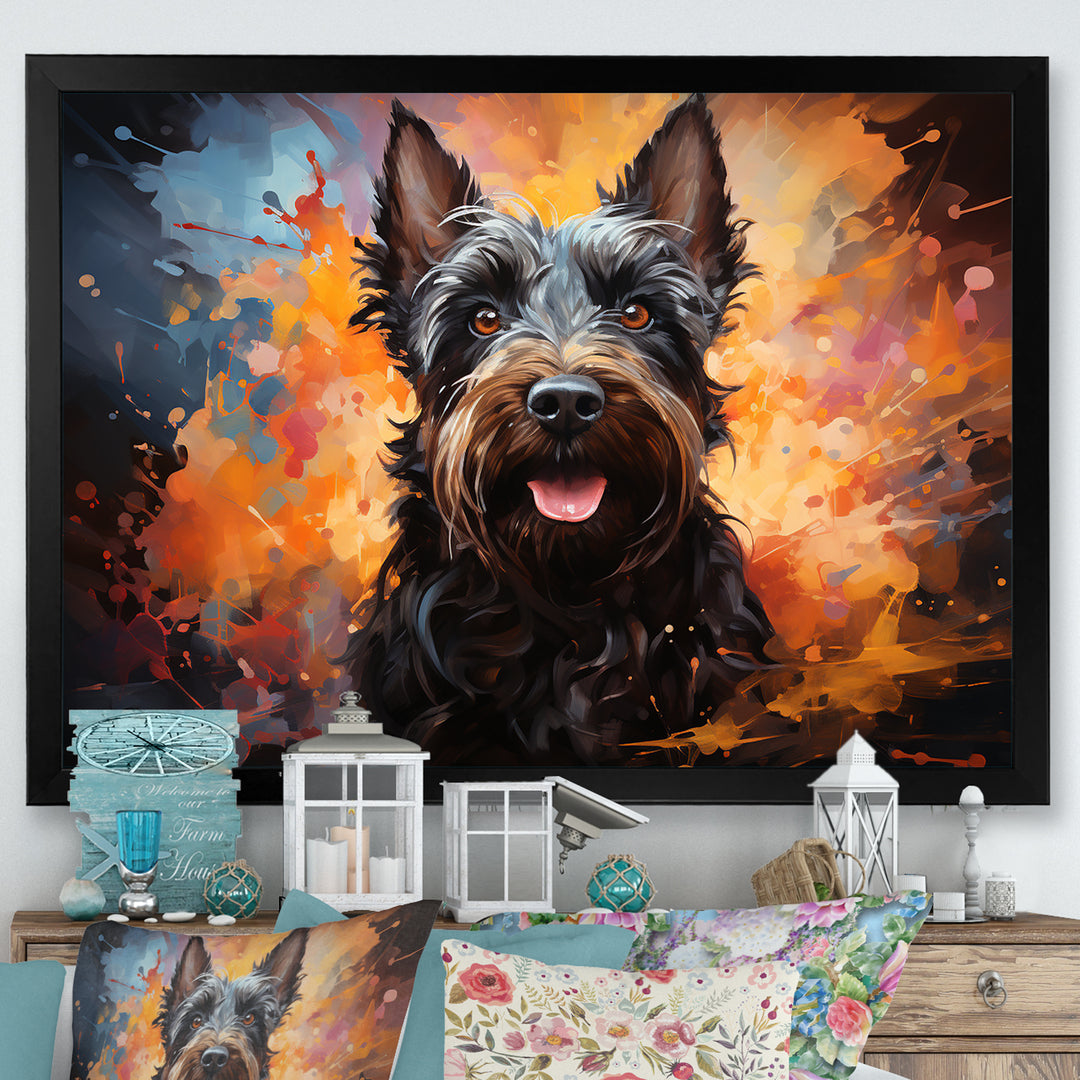 Scottish Terrier Splendor - Dog Framed Canvas Art
