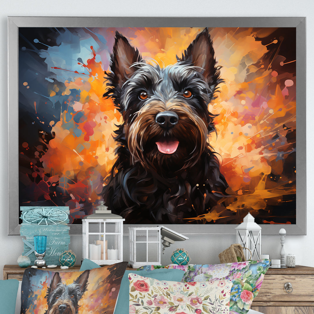 Scottish Terrier Splendor - Dog Framed Canvas Art