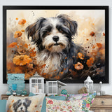 Floral Shih Tzu Serenity - Dog Framed Canvas Art