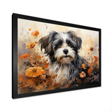 Floral Shih Tzu Serenity - Dog Framed Canvas Art