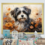Floral Shih Tzu Serenity - Dog Framed Canvas Art