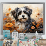 Floral Shih Tzu Serenity - Dog Framed Canvas Art