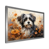 Floral Shih Tzu Serenity - Dog Framed Canvas Art