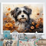 Floral Shih Tzu Serenity - Dog Framed Canvas Art