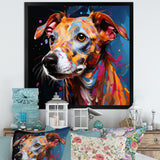 Playful Dog Whippet Popart - Dog Canvas Wall Art