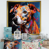 Playful Dog Whippet Popart - Dog Canvas Wall Art