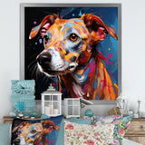 Playful Dog Whippet Popart - Dog Canvas Wall Art