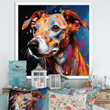 Playful Dog Whippet Popart - Dog Canvas Wall Art