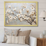 Beige White Dogwood Peacefulness - Floral Canvas Wall Art